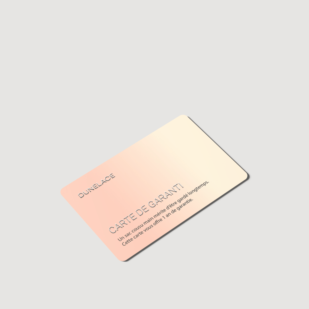 Carte de garantie 1 an - Dunelace